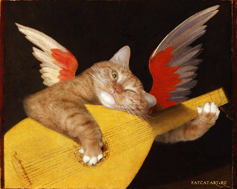 Fat Cat And Angel Original Art