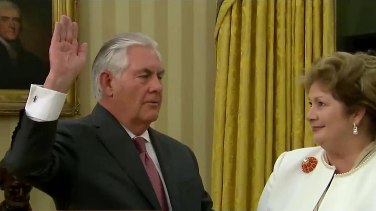 President Trump praises new Secretary of State Rex Tillerson