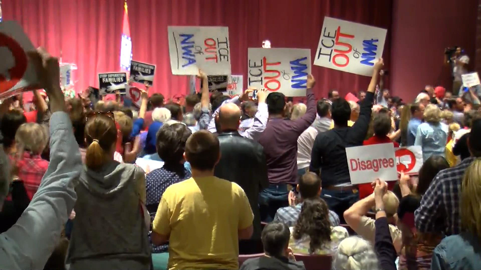 Angry voters lash out against GOP, Trump at town halls for 2nd straight day