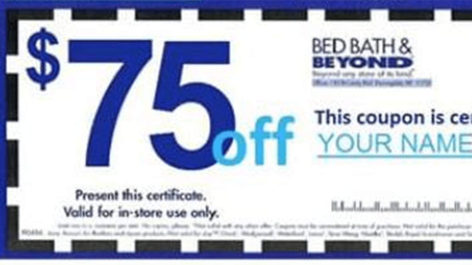 bed bath and beyond coupon text