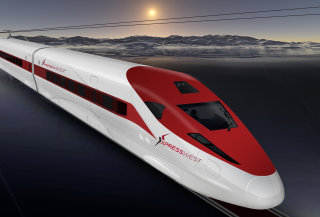 Image: An artist's rendition shows a proposed high-speed train that will connect Las Vegas and California