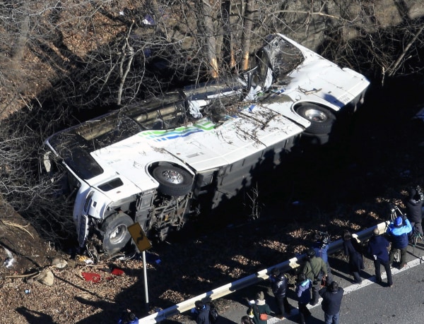 Image: The wreckage of the bus