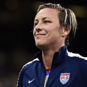Image: Abby Wambach, who scored a record-setting number of goals for the United States, married another female professional soccer player in 2013.