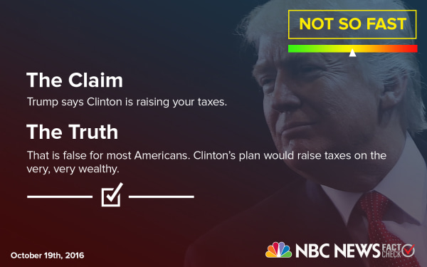 Trump Says Clinton Is Raising Your Taxes. Not So Fast