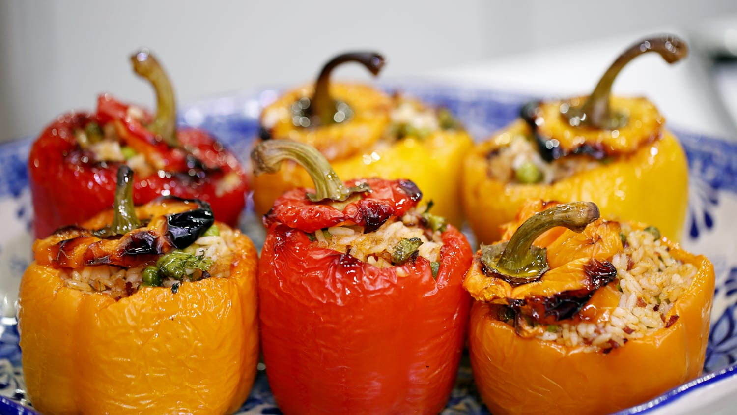 Roasted Bell Peppers With Vegetable Rice Stuffing Today Com,How To Freeze Mushrooms Youtube