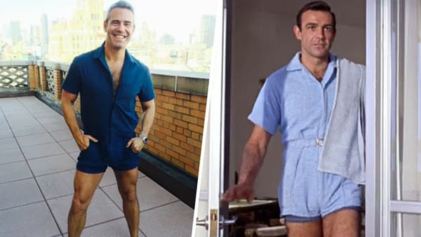 Image result for Andy Cohen in short jumpsuit