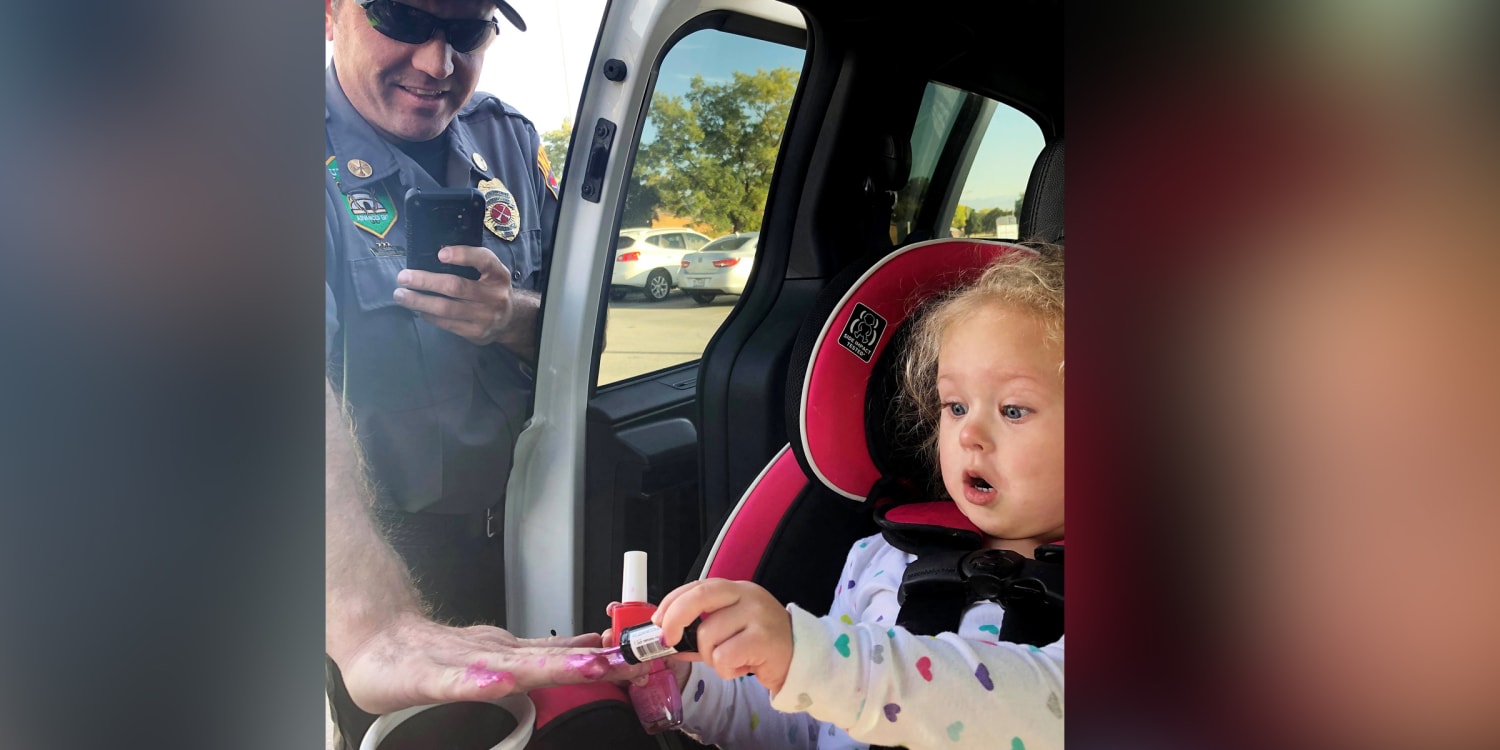 Image result for Firefighters Soothe ‘Very Scared’ Little Girl By Asking Her to Paint Their Nails After She Was in a Car Crash