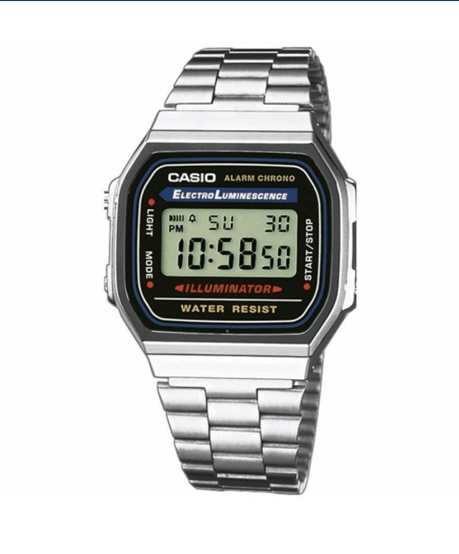 casio stainless steel case digital watch