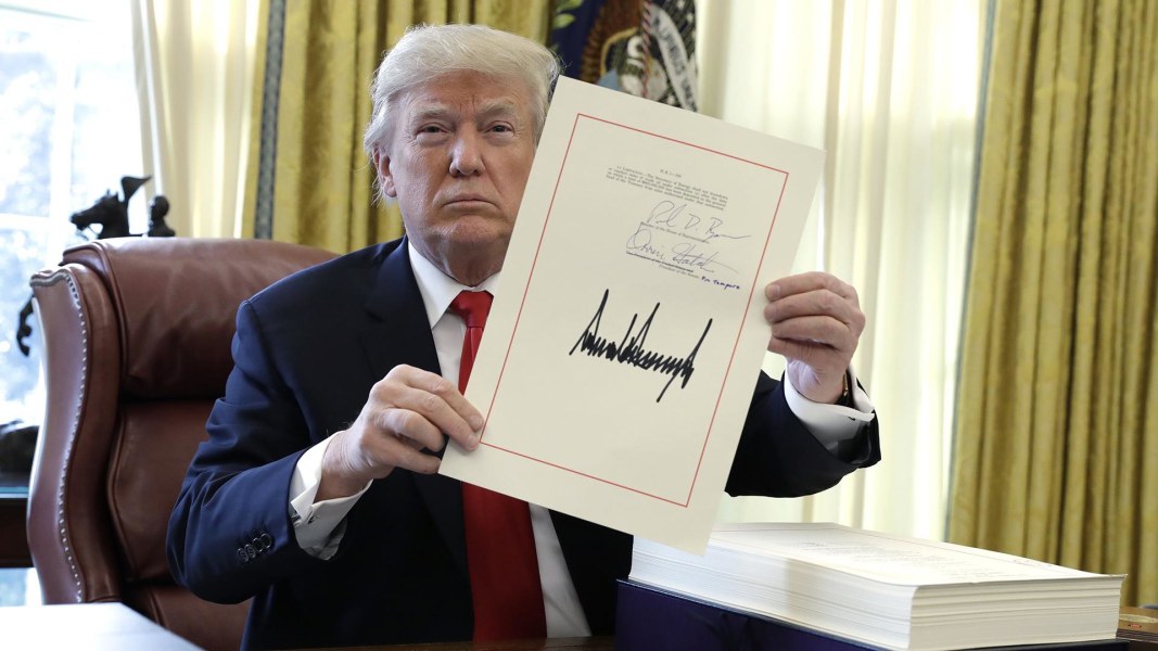 Image result for President Trump signing tax bill