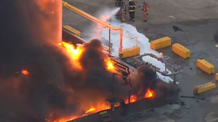 Explosion and Huge Fire at Texas Concrete Plant