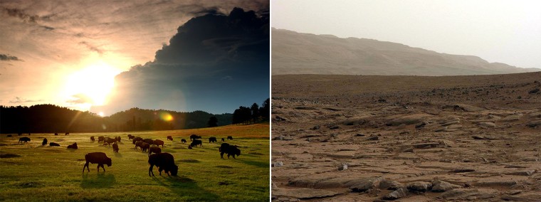 Scenic South Dakota and desolate Mars
