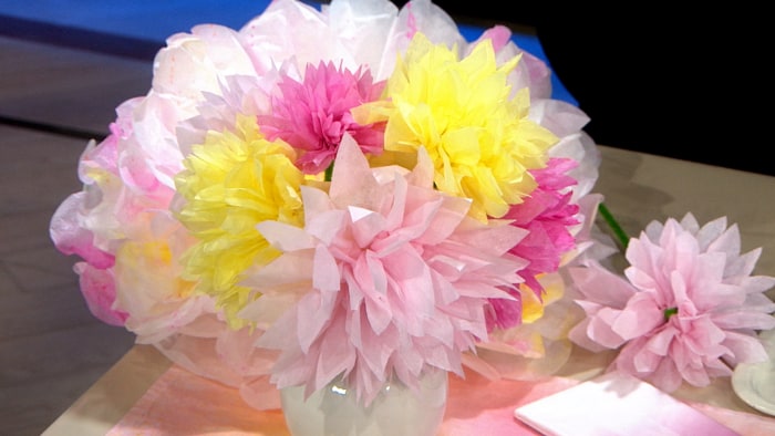 Martha Stewart DIY Mother's Day Splattered pom pom flowers