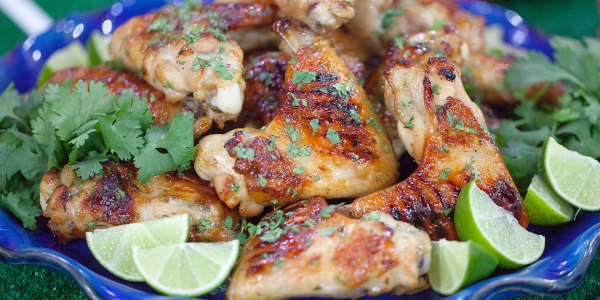 Grilled Chicken Wings with Lime, Cilantro & Maple