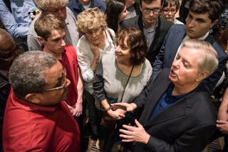 Image: Sen. Lindsey Graham Hears From Constituents During Townhall In Columbia, South Carolina