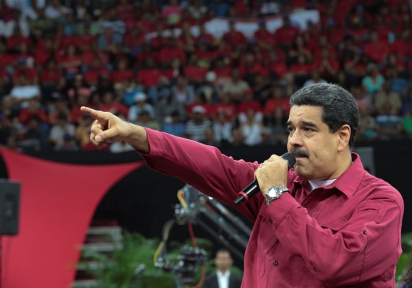 Image: Venezuela's President Nicolas Maduro speaks during a gathering in support of him and his proposal for the National Constituent Assembly in Caracas