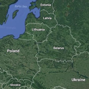 Image: A map of Belarus and the Baltic states