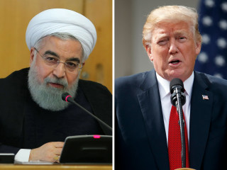 Image: Hbadan Rouhani; Donald Trump