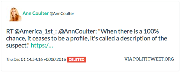 Ann Coulter retweets another Russian troll