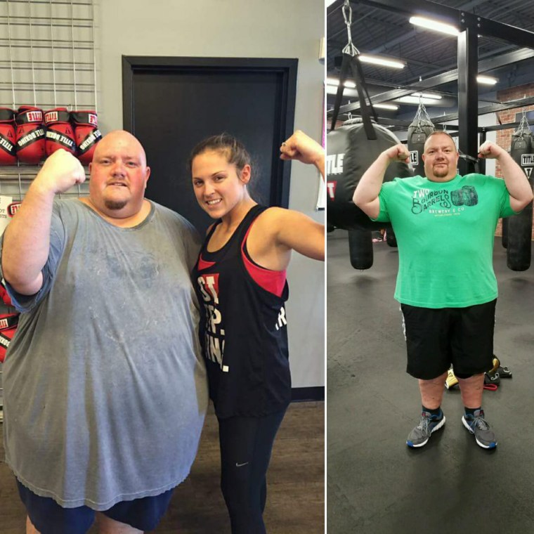 A quase 600 libras, a saúde de Mike Powers estava falhando. Em apenas 15 meses ele perdeu 250 libras.
