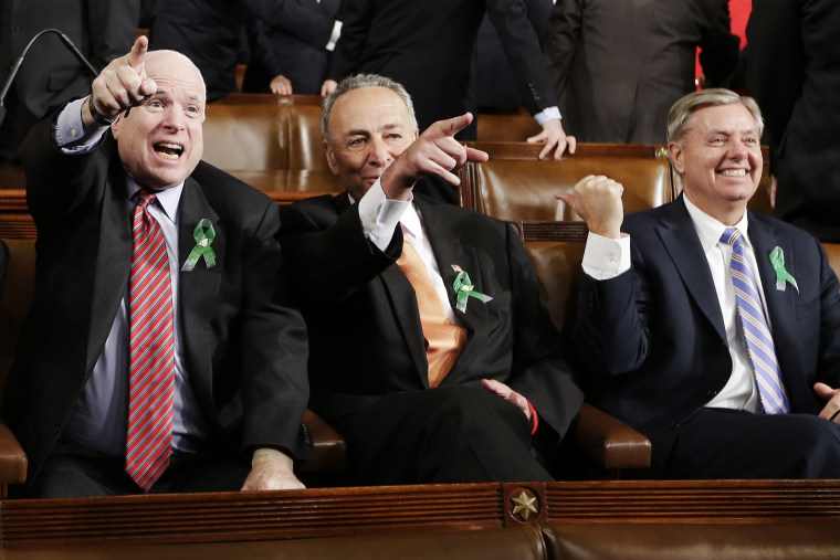 Image: John McCain, Charles Schumer, Lindsey Graham