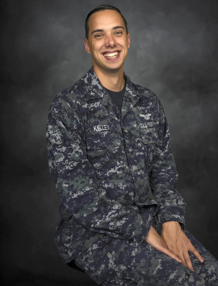 Yeoman 3rd Class Joshua J. Kelley, from Berwick, Pennsylvania, on the Navy's forward-deployed aircraft carrier USS Ronald Reagan (CVN 76) on May 29, 2018.