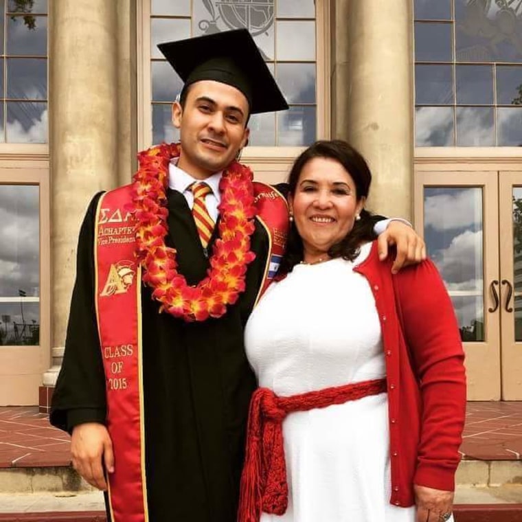 Founder Steven and mother Maria at his graduation from USC.