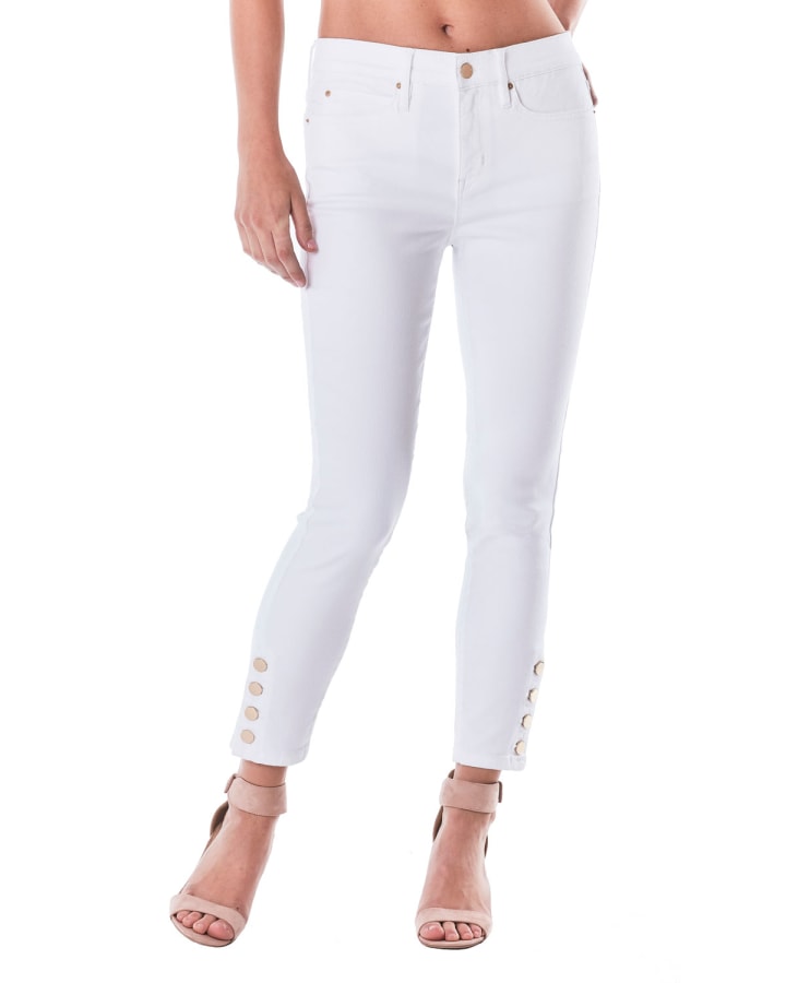 ladies white skinny jeans