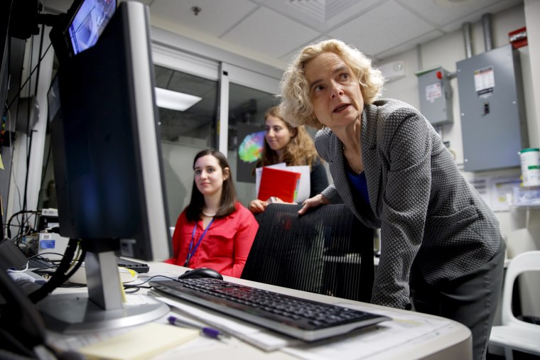 Image: Dr. Nora Volkow, director of the National Institute on Drug Abuse, works in an MRI lab at the institute's research hospital in Bethesda, Maryland, on May 16, 2019.