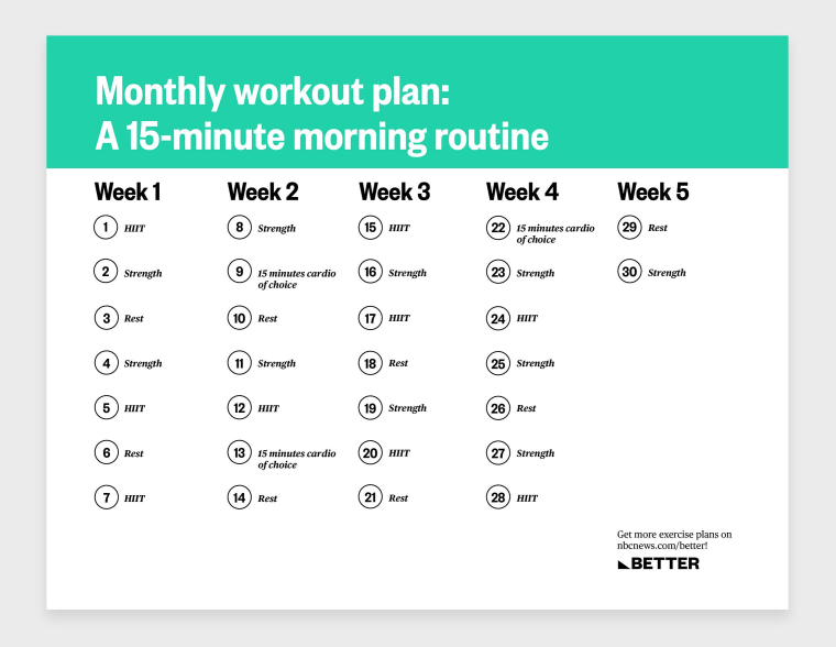Monthly Exercise Chart