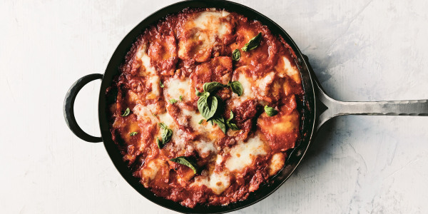 Quick pan ravioli lasagna