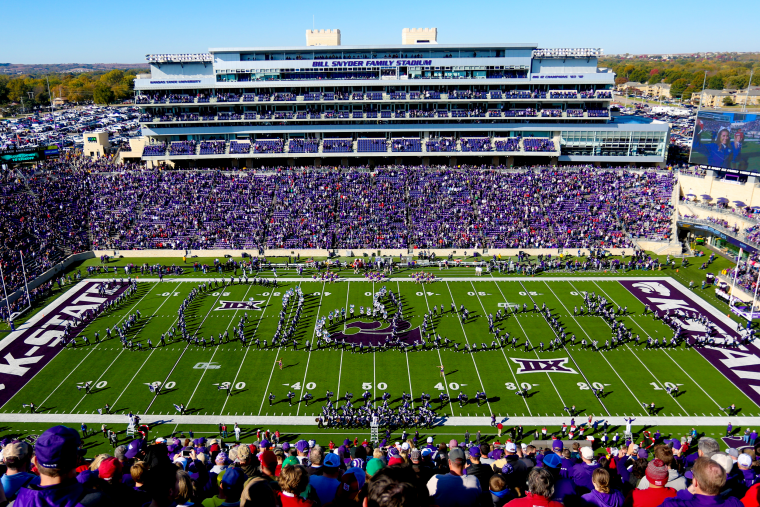 Image: The Kansas State Wildcats marching band during a game at the Bill Snyder Family Stadium in Manhattan on Oct. 26, 2019.