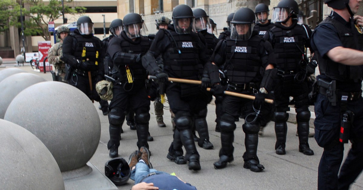 The 75-year-old protester pushed Buffalo police to the ground in the case