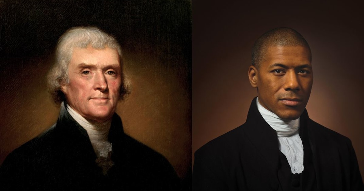 Image of Thomas Jefferson alongside Black great-grandson holds 'a mirror' to America - NBC News