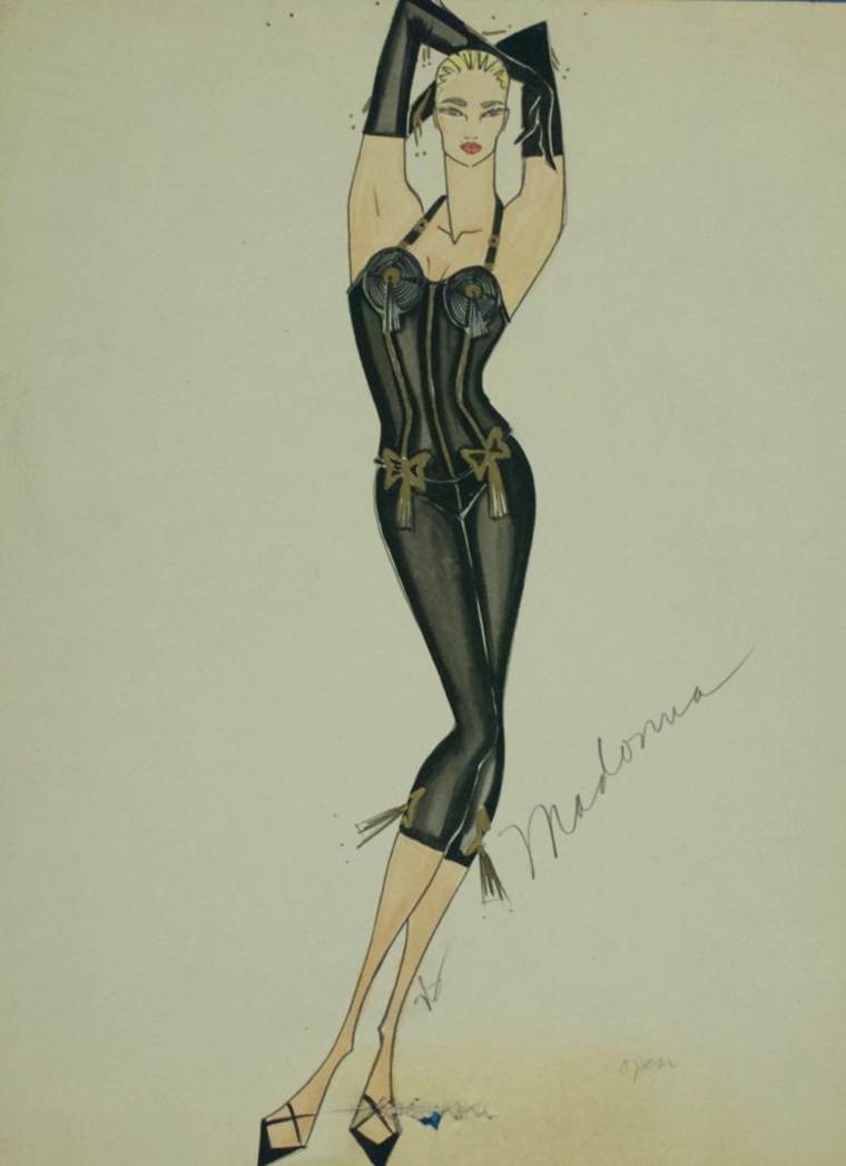 A sketch of Madonna from the music video for "Express Yourself."