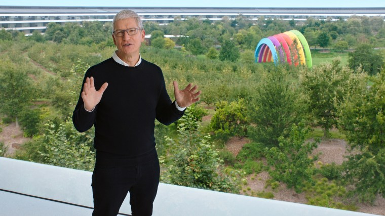 Tim Cook kicks off the September 2020 event from Apple Park in Cupertino, Calif.