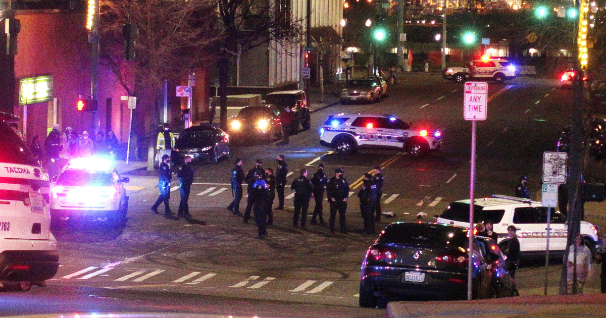 Video shows Tacoma police vehicle driving through crowd, at least 1 person being hit