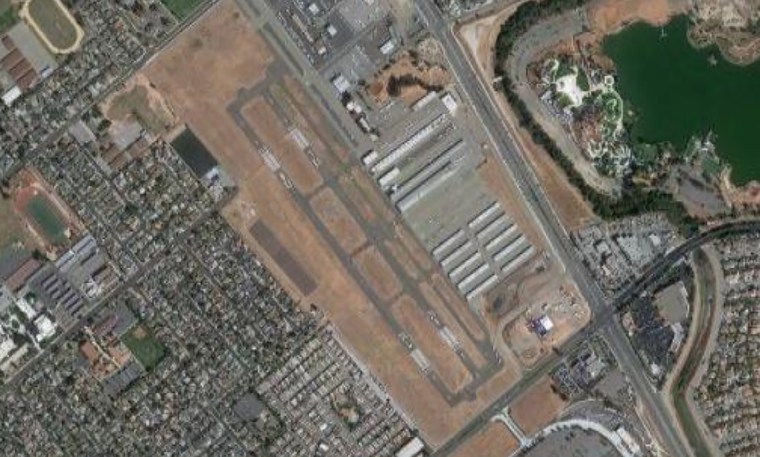 Satellite view of Reid-Hillview Airport.
