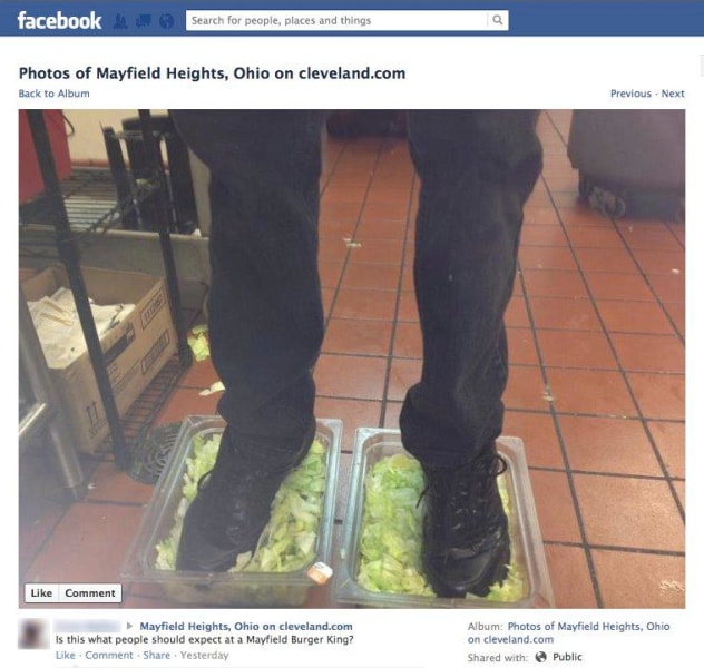 Feet-in-lettuce photo hits Internet, gets Burger King employees ...