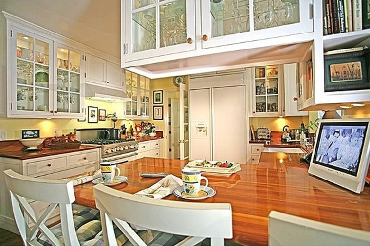 Taylor Swift's kitchen in her Beverly Hills home has butcher block countertops and plenty of cabinet space.