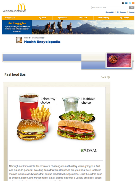 Mcdonalds Homepage