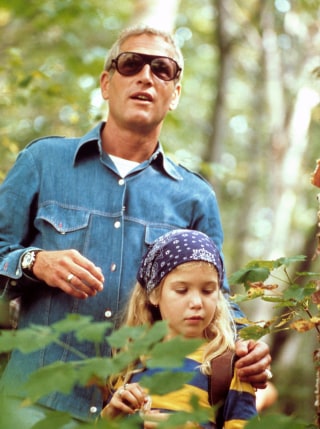 Paul Newman with nine year old daughter Clea Newman, ca. 1975